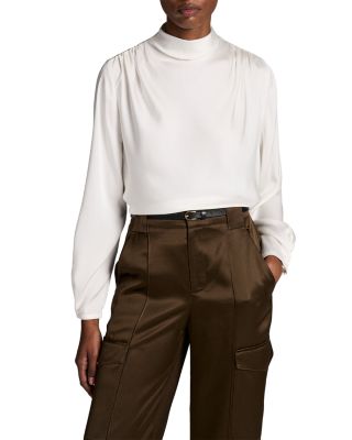 Vince Draped Cowl Neck Long Sleeve Top