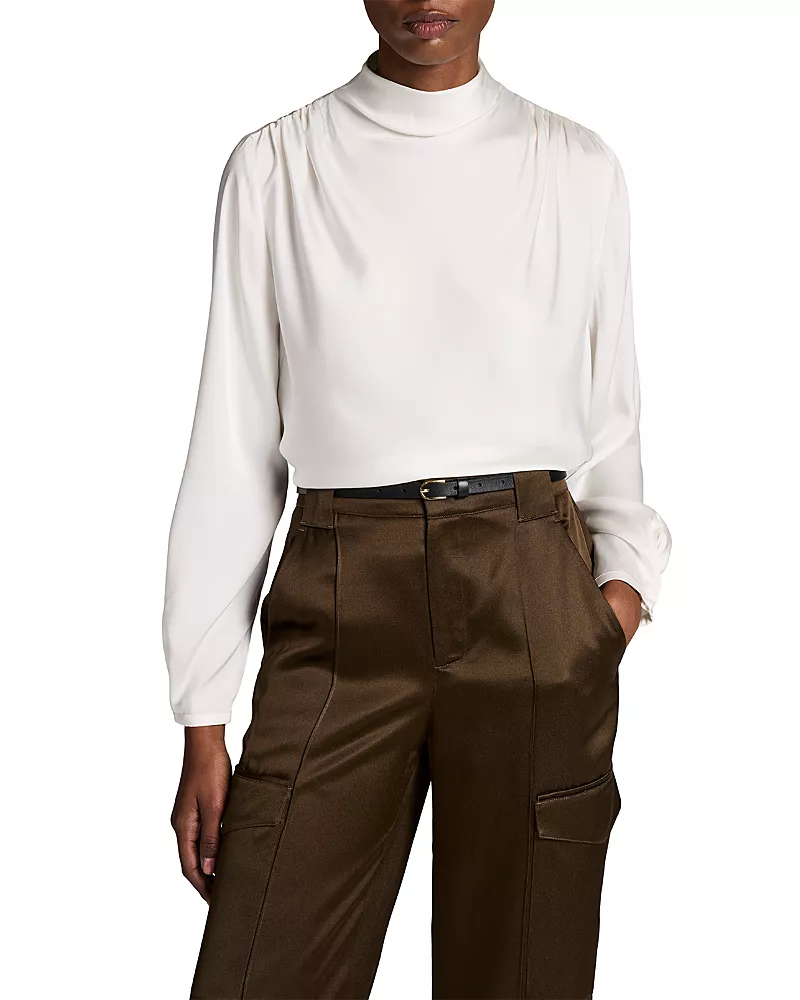 Vince Draped Cowl Neck Long Sleeve Top