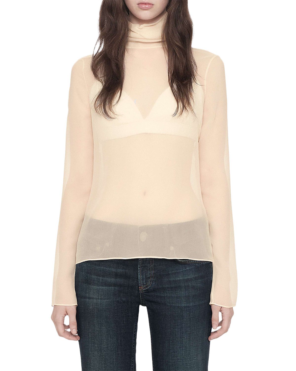 Allsaints Kumi Silk Turtleneck Top