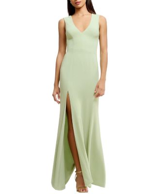  Sandra V-Neck High Slit Fitted Gown