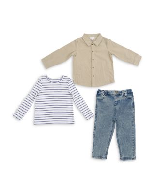 Boys' Striped Shirt, Peyote Cord Shacket & Denim Jeans, 3-Piece Set - Baby