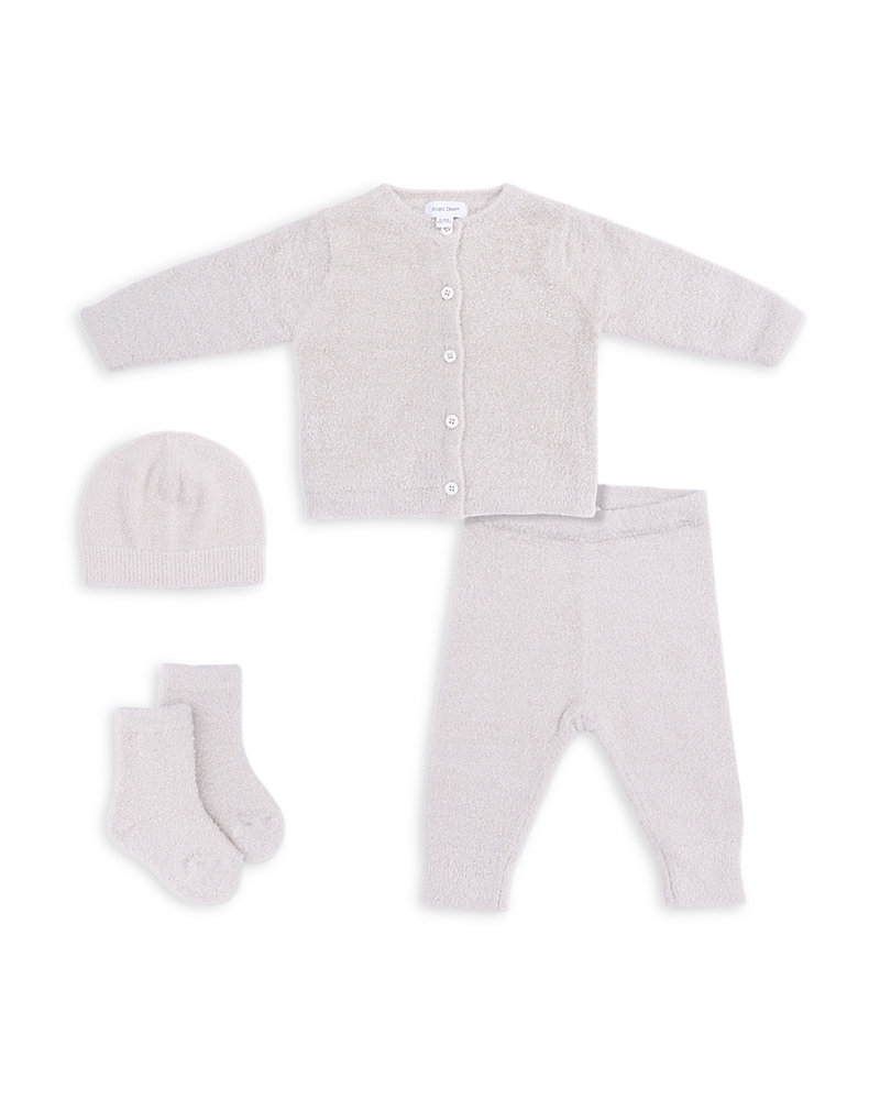 Angel Dear Unisex Chenille Hat, Button Down Cardigan, Pants & Socks, 4-Piece Set - Baby