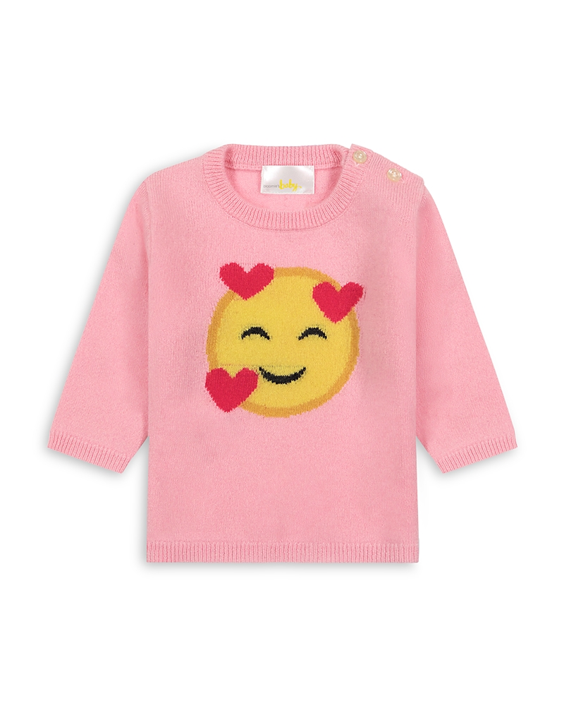 Bloomie's Baby Girls' Smile Hearts Intarsia Cashmere Sweater, Baby - Exclusive