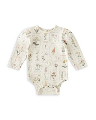 Pehr Unisex Cotton Long Sleeve Bodysuit - Baby In White