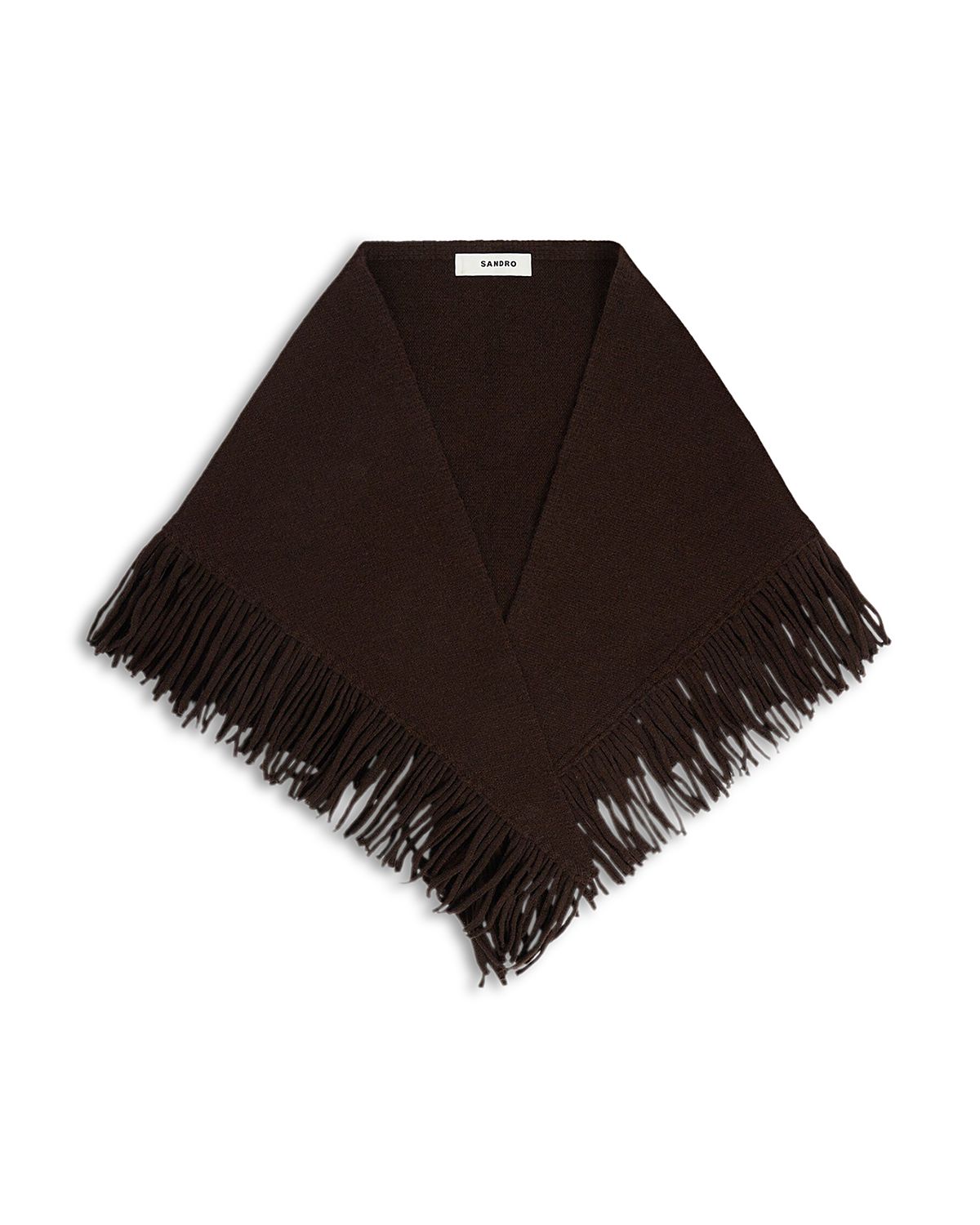 Sandro Fringed Wool & Cashmere Triangle Scarf