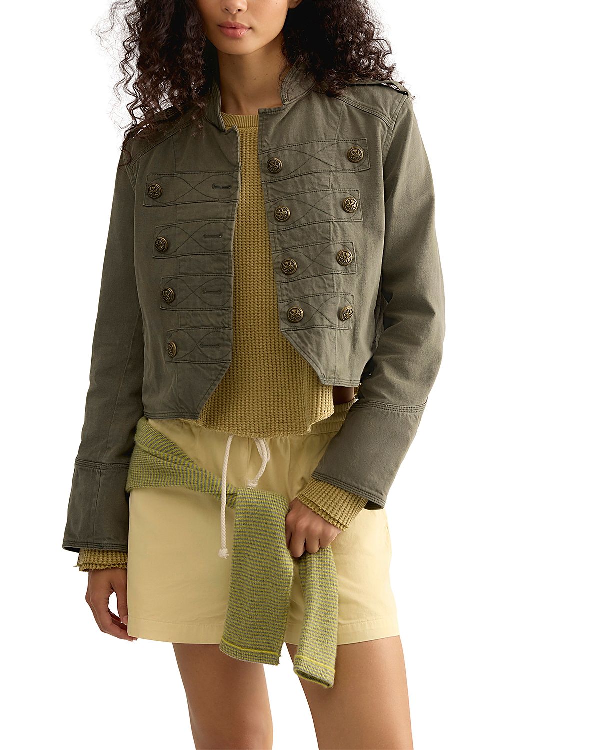 Free People Ryland Cotton Blend Band Jacket
