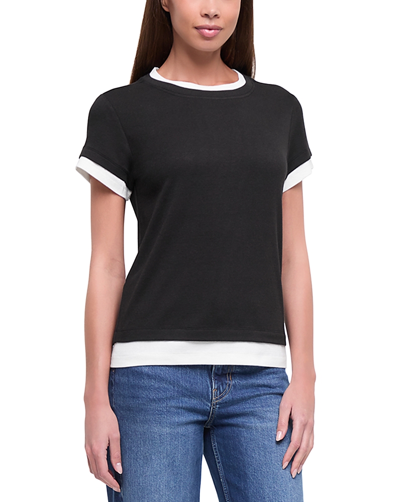 Three Dots Veronica Layered Short Sleeve Tee