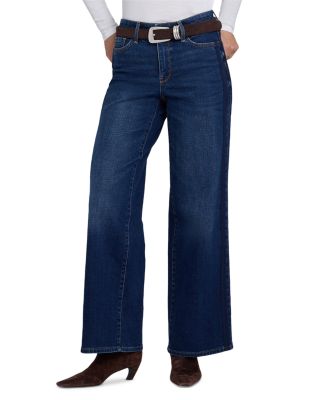 Teresa Cotton Blend High Rise Wide Leg Jeans in Skylark