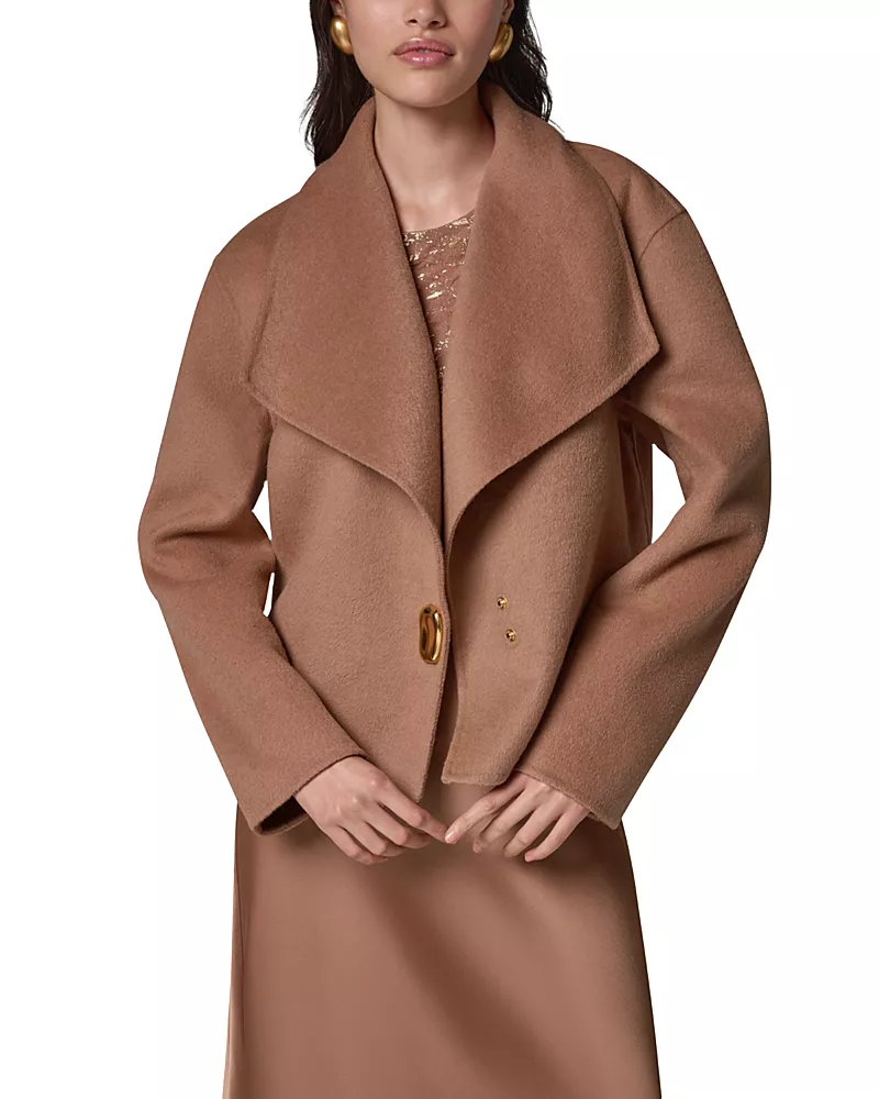 Donna Karan New York Wing Collar Hardware Trim Jacket
