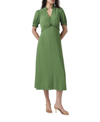 Ghost London Jolene V-neck Crepe Midi Dress