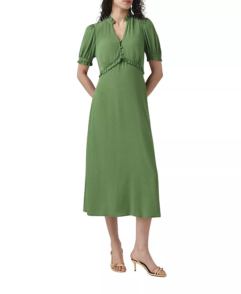Ghost London Jolene V-neck Crepe Midi Dress