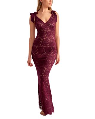 Amour Stretch Lace Floor Length Gown - Exclusive