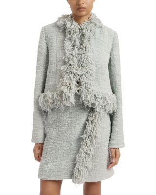 Wool Blend Cropped Fringe Jacket - thumbnail 3