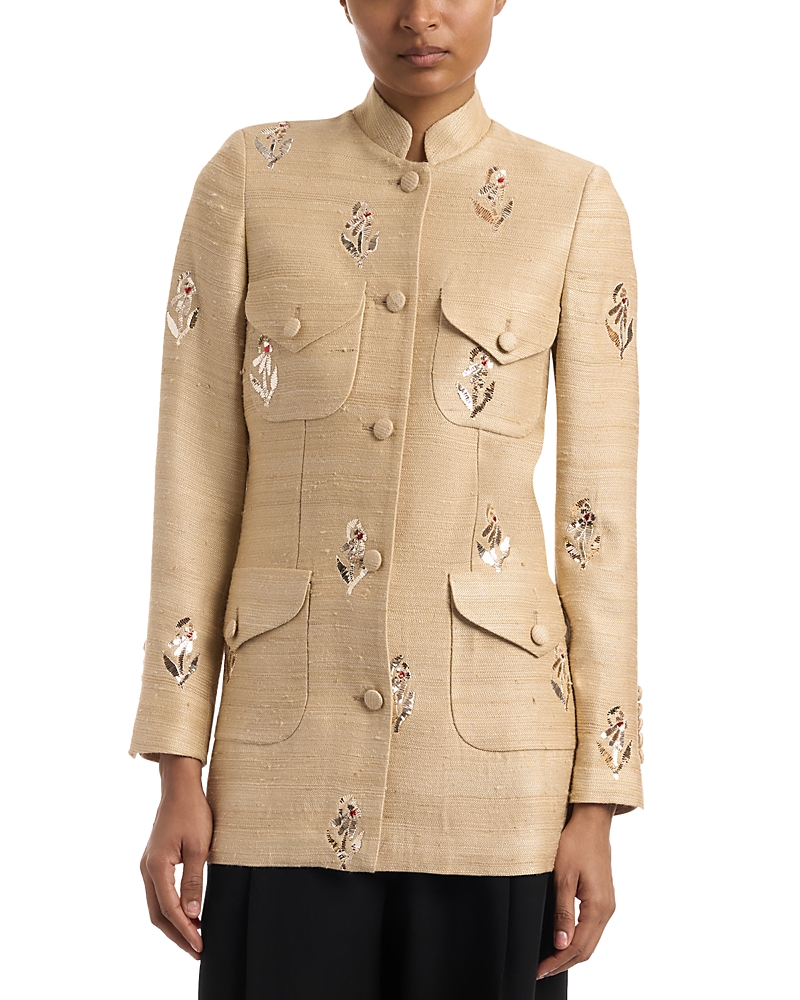 Liberowe Raja Embroidered Jacket In Gold