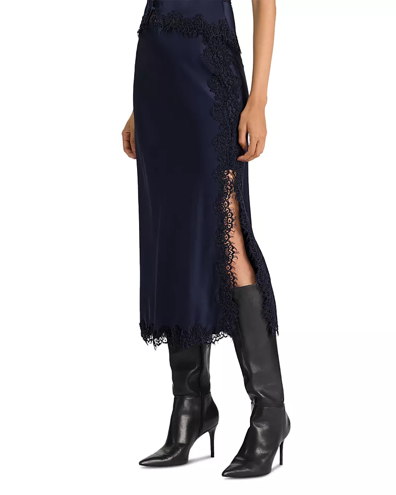Alice and Olivia Maeve Midi Slip Skirt