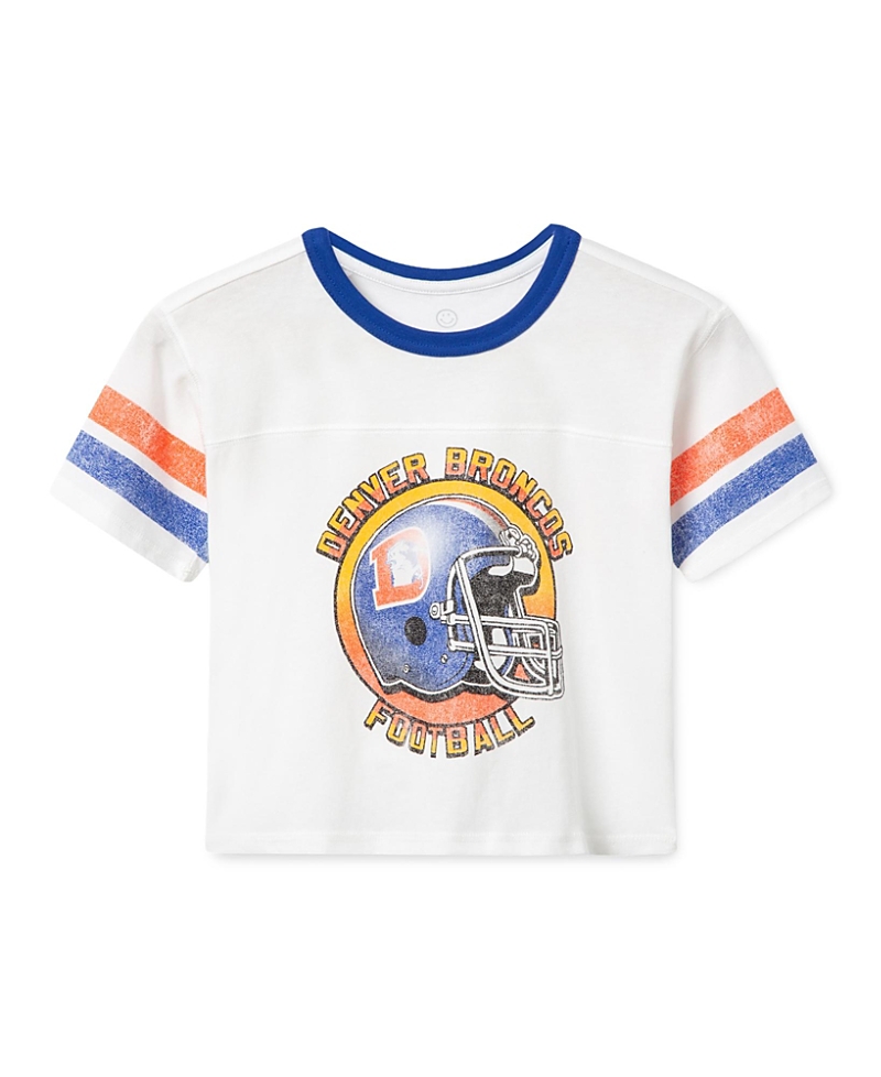 Junk Food Clothing Unisex Denver Broncos Striped Ringer Tee - Little Kid, Big Kid