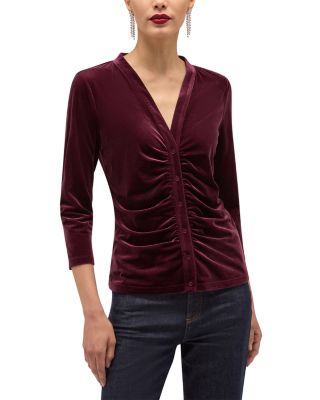 Hattie Velvet Button Front Top