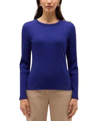 Tamsin Cotton Blend Button Shoulder Top