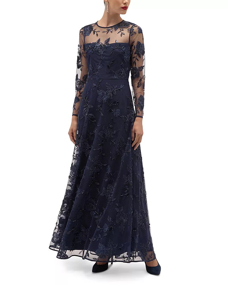 Hobbs London Halle Floral Lace Embellished Dress
