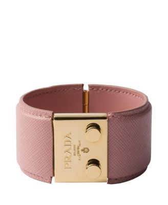  Metal And Saffiano Leather Bracelet