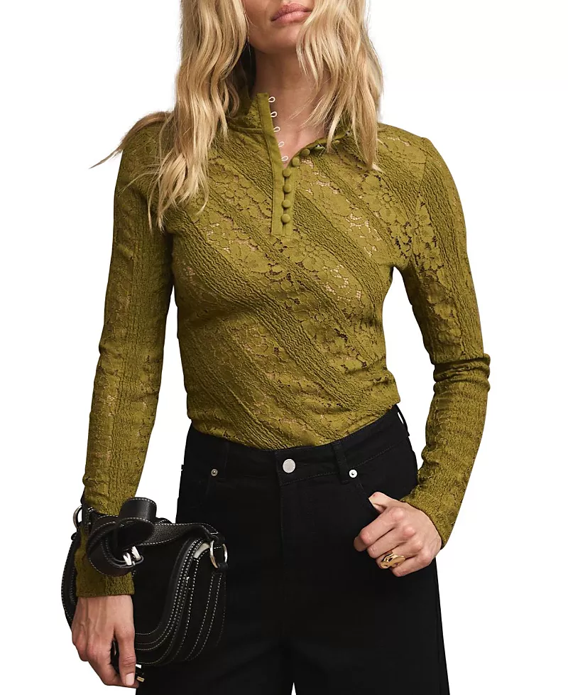 Mint Velvet Women's Lace Detail Top