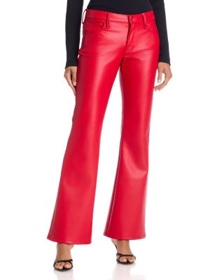 The Jinx Mid Rise Flared Jeans in Cherry Red