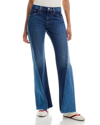 Bookie Slit Twist Heel Fray High Rise Bootcut Jeans in Double Take