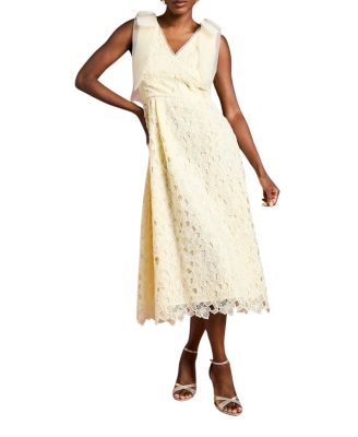 Coast Shoulder Organza Lace Midi Dress