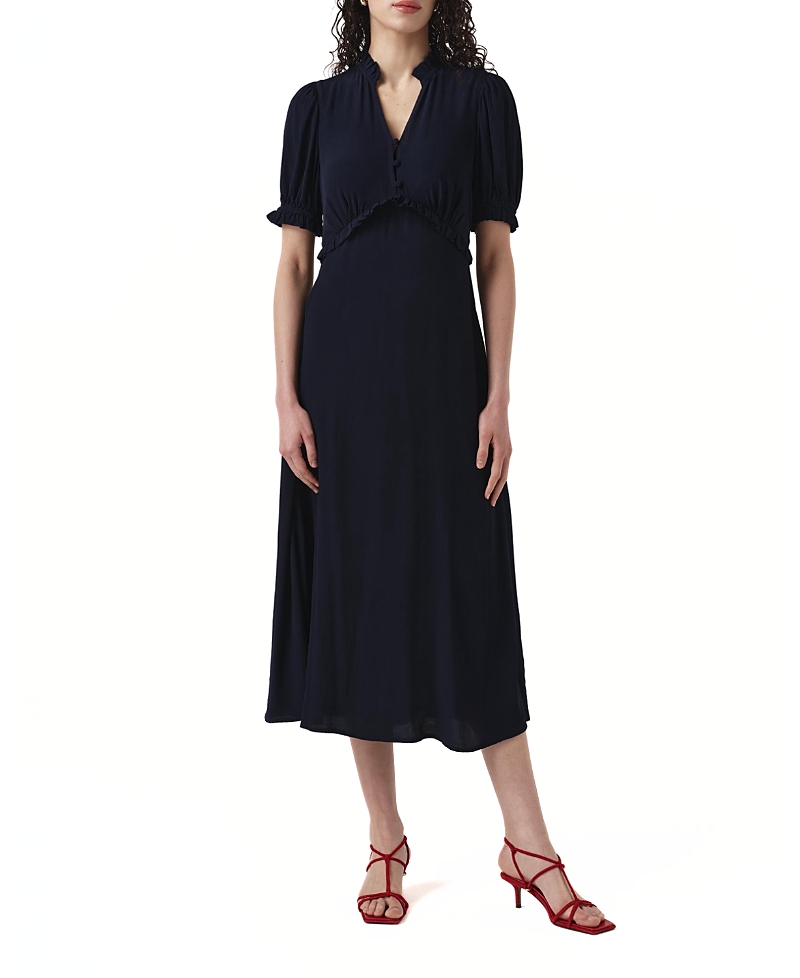 Ghost London Jolene V-neck Crepe Midi Dress