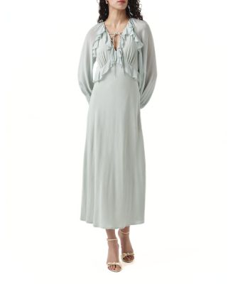 Naomi Long Sleeve Frill Midi Dress