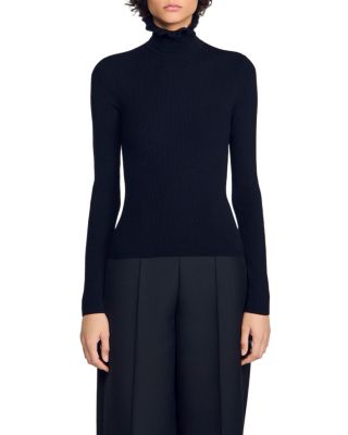 Lana Wool Blend Ruffled Turtleneck Sweater