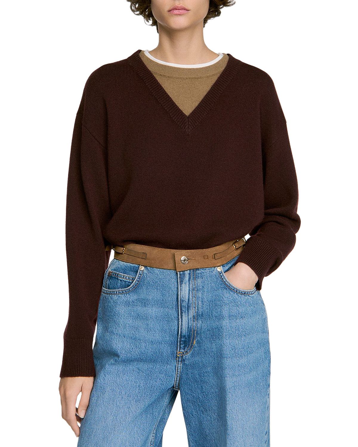 Sandro Lowen Wool & Cashmere Layered Sweater