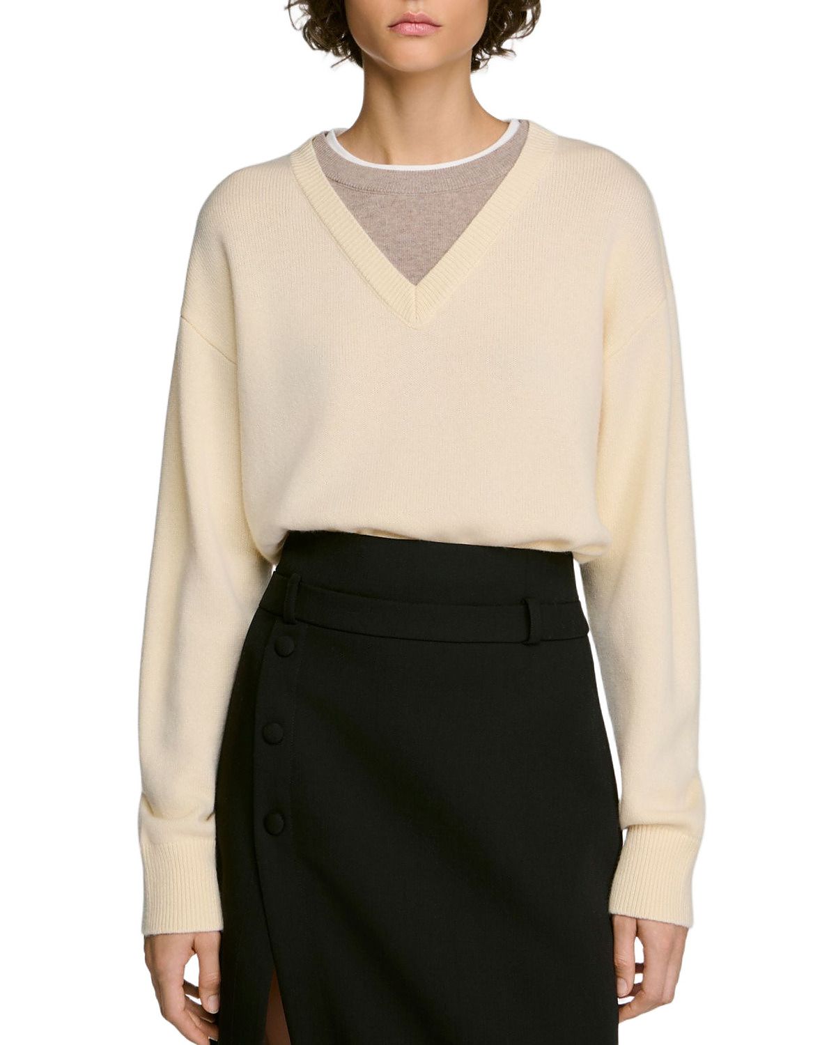 Sandro Lowen Wool & Cashmere Layered Sweater