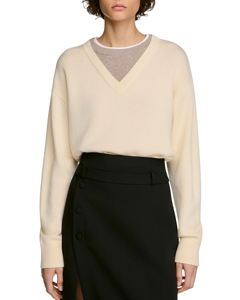 Sandro Lowen Wool & Cashmere Layered Sweater