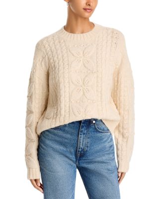 Floral Cable Knit Sweater - Exclusive