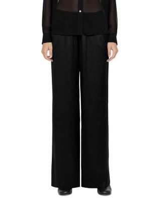 Allsaints Lycia Satin Crepe Wide Leg Pants