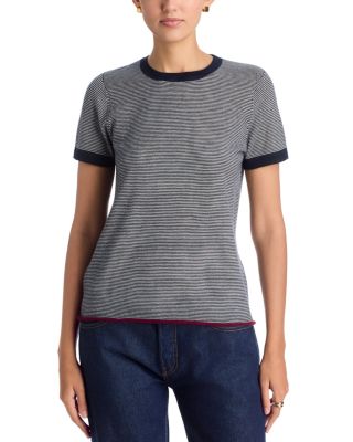 Cashmere Striped Short Sleeve Tee