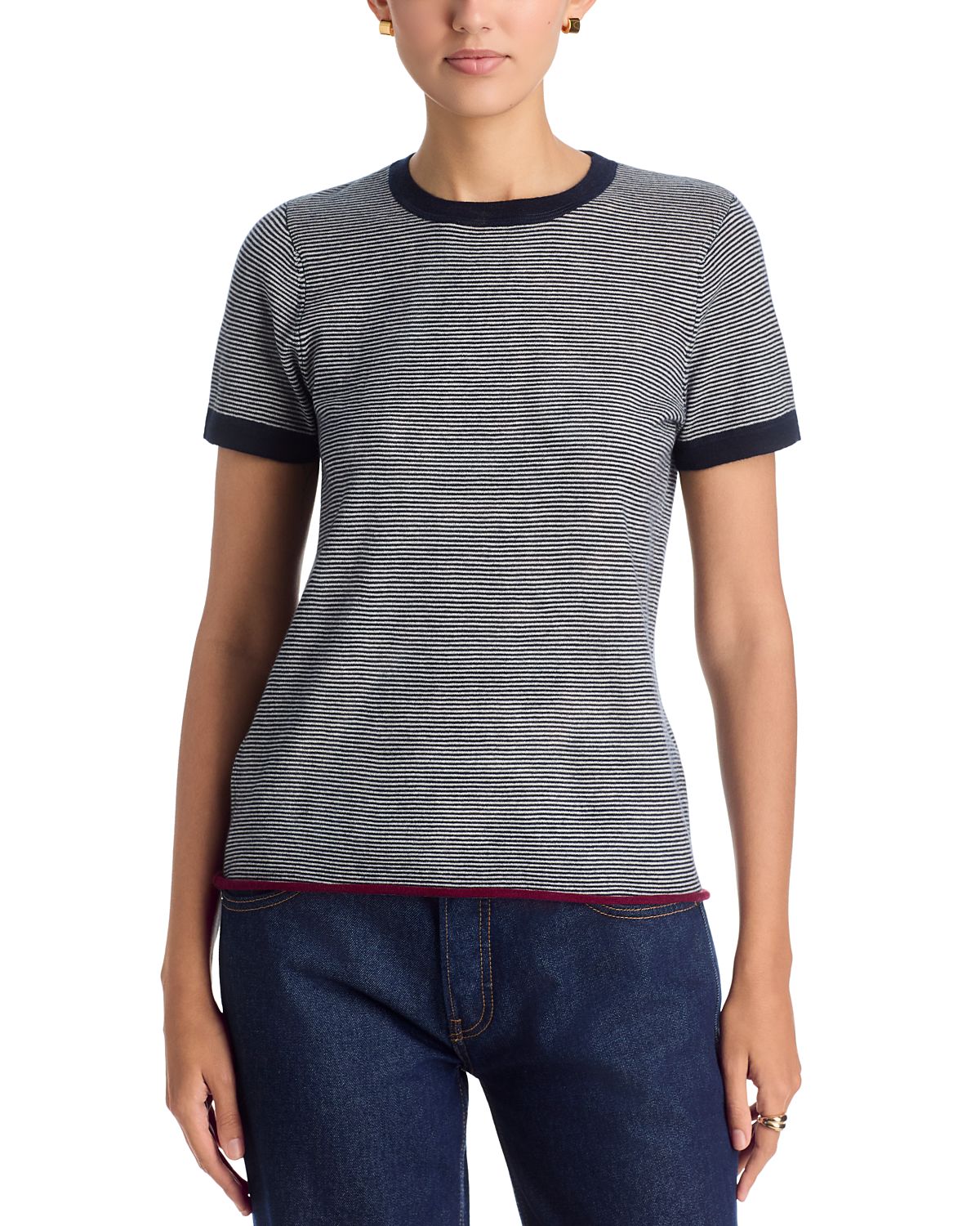 Majestic Filatures Cashmere Striped Short Sleeve Tee