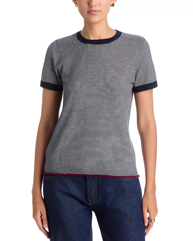 Majestic Filatures Cashmere Striped Short Sleeve Tee