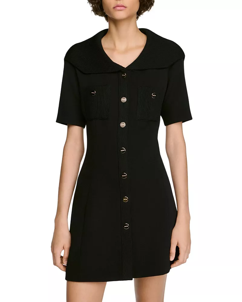 Sandro Sabrina Sailor Collar Mini Dress