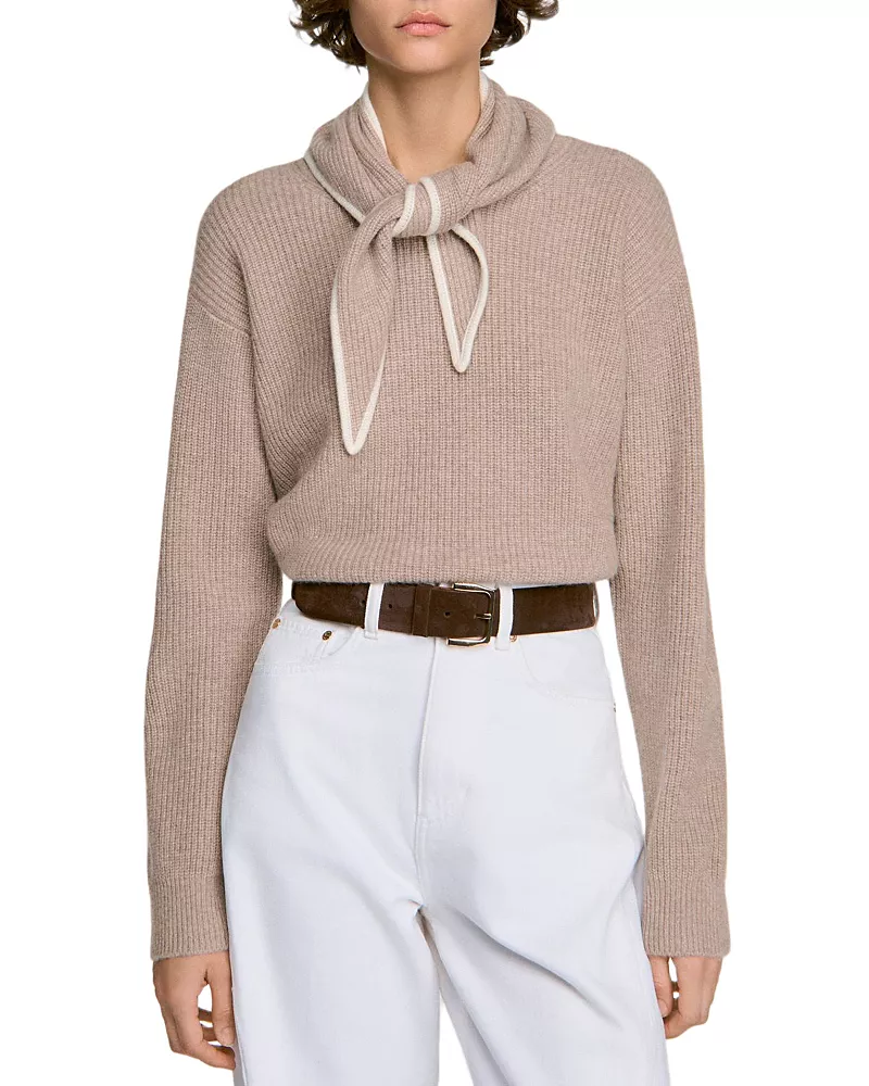 Sandro Amara Wool & Cashmere Bandana Sweater