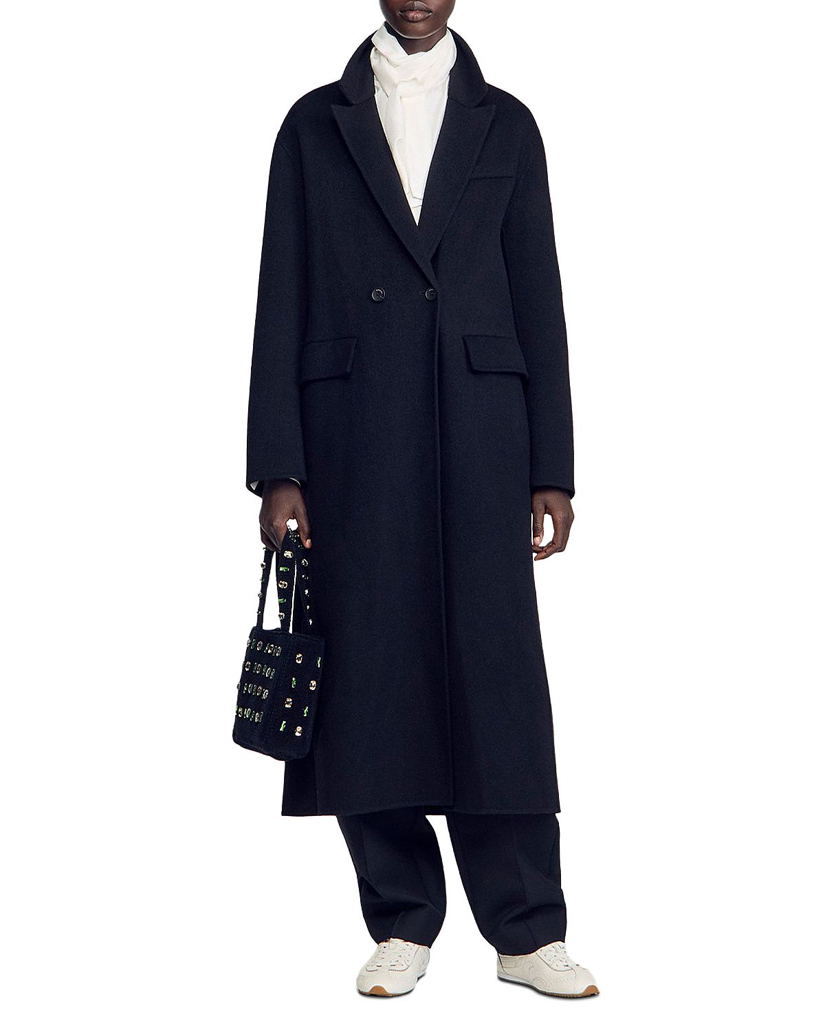Sandro Reed Double Faced Wool Coat