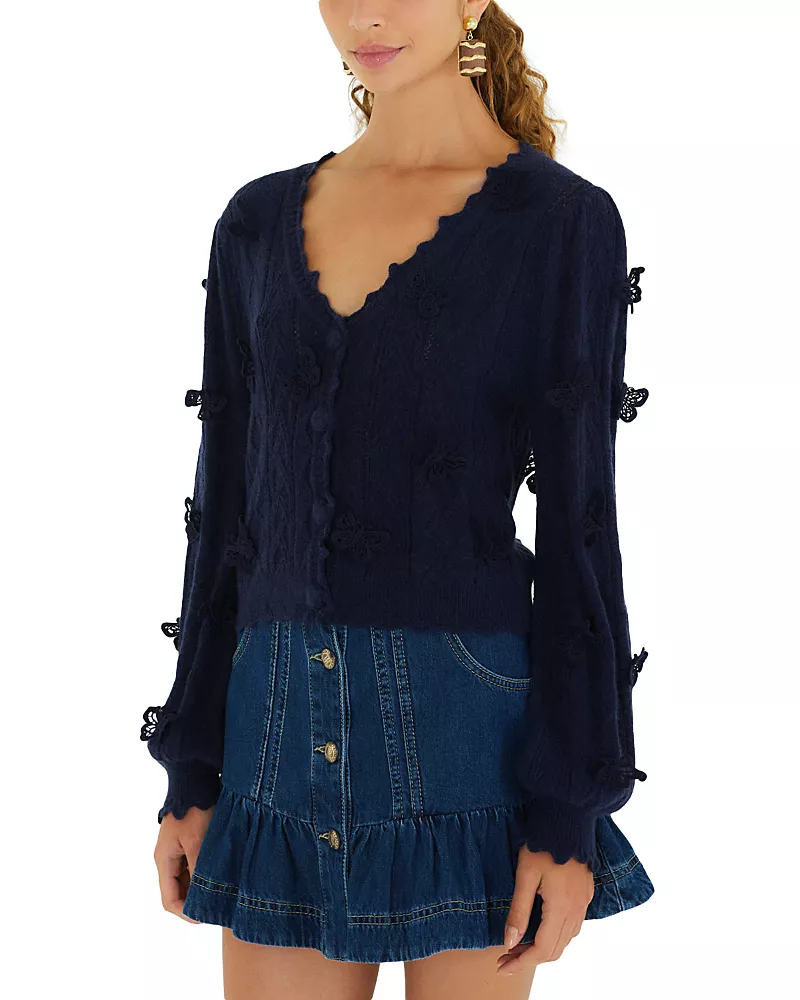Farm Rio Richelieu 3D Butterflies Knit Cardigan