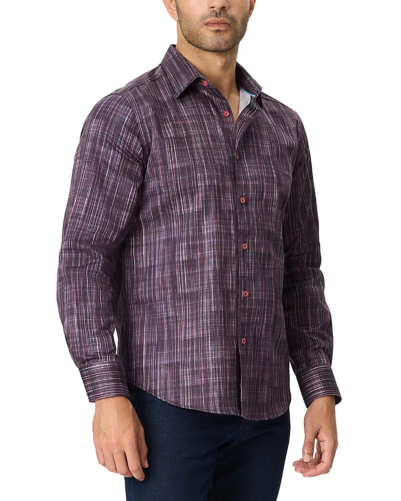 Robert Graham Tyler Long Sleeve Cotton Stretch Shirt