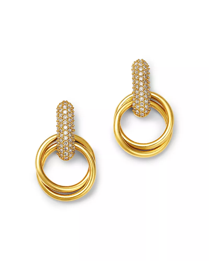 Bloomingdale's Fine Collection Diamond Pave Door Knocker Earrings in 14K Yellow Gold, 0.50 tcw