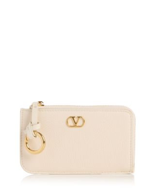 VLogo Grained Leather Coin Purse