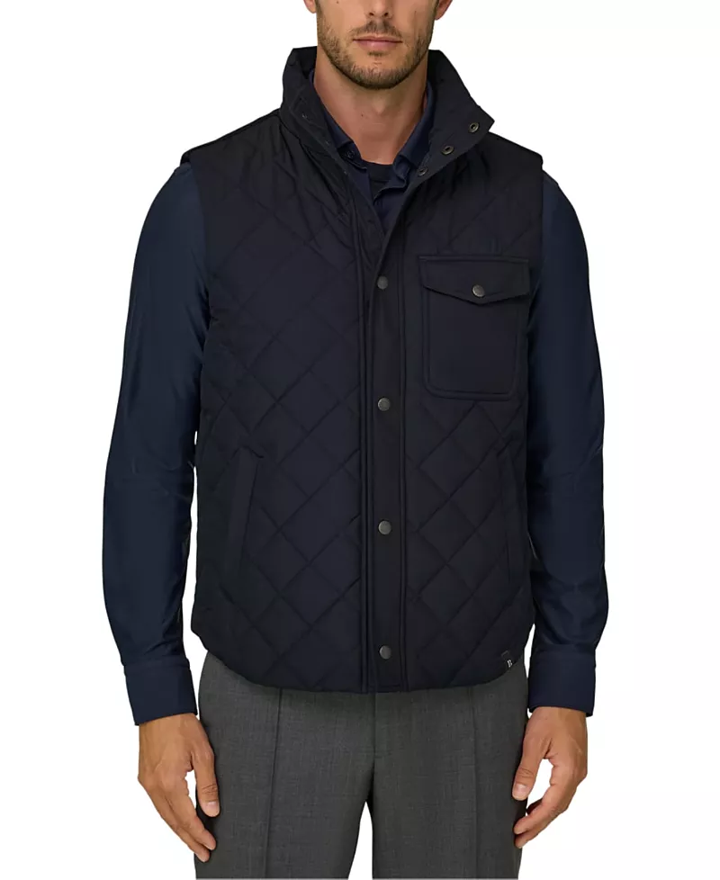 Boggi Milano Technical Fabric Padded Gilet