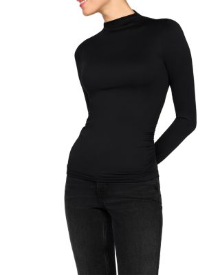SPANXsmooth&reg; Jersey Mock Neck Long Sleeve Ruched Top