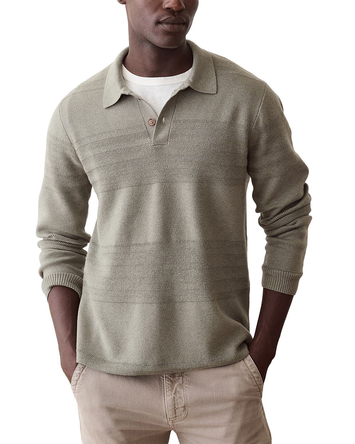 Marine Layer Rugby Cotton Blend Polo Sweater