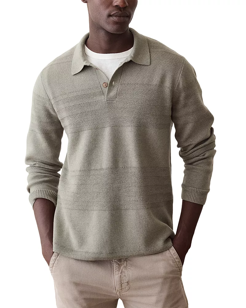 Marine Layer Rugby Cotton Blend Polo Sweater